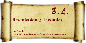 Brandenburg Levente névjegykártya